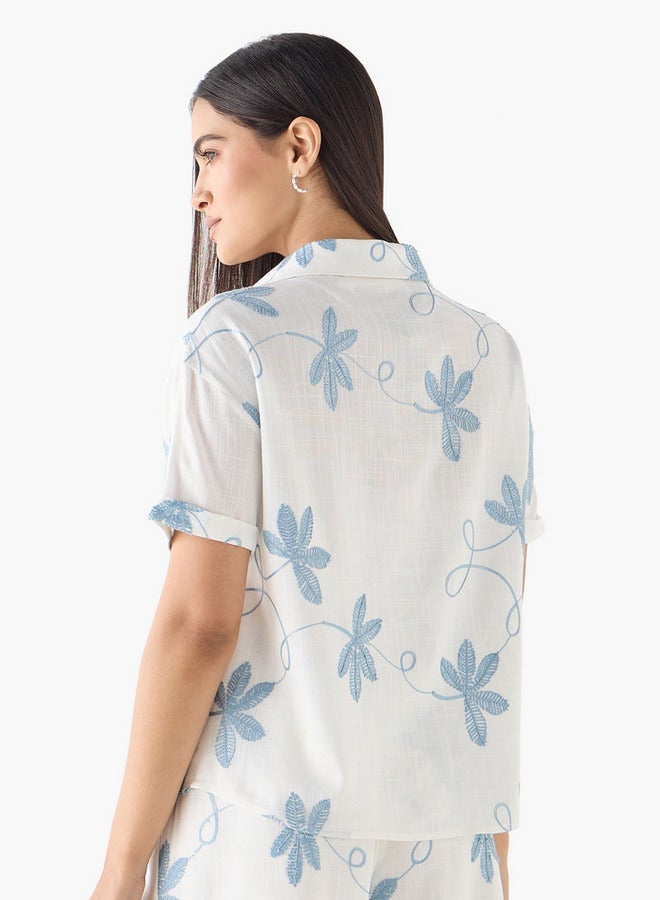 تواكستريمز قميص  مطرز بياقة وأكمام قصيرة - Image 3